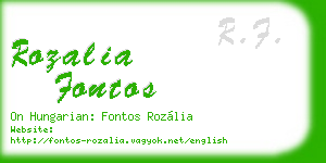 rozalia fontos business card