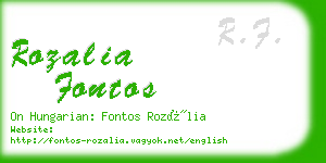 rozalia fontos business card